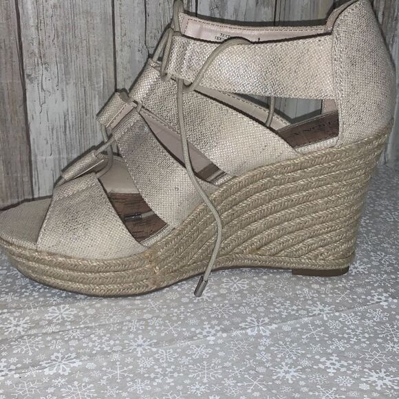 Merona Lace Up Espadrille Wedge Platform Sandals Size 9 - Picture 6 of 11